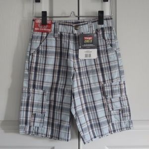 NWT! WRANGLER Jeans Boys Plaid Cargo Shorts SZ 10